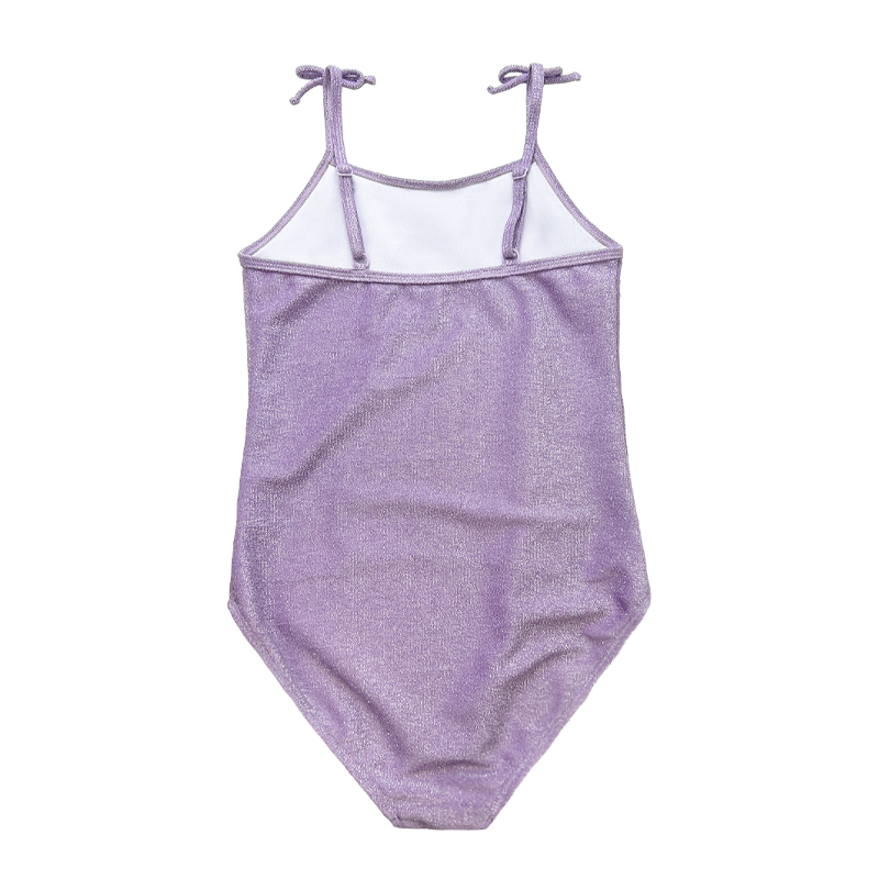 Purple Children’s Halter Bow Basic Sild Sârmă de argint dintr-o singură piesă Costum de baie