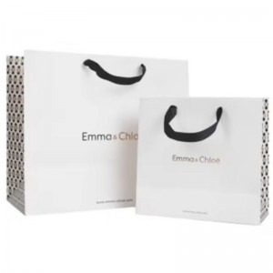 Imprimate mici pungi de cumpărături reciclate Pungi de hârtie cadou cunume de afaceri pentru ambalaje de bijuterii cu mâner