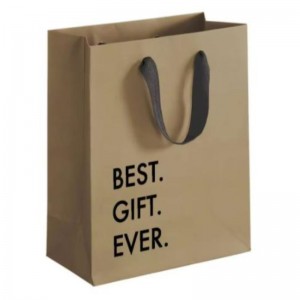 Logo de design personalizat reutilizabil biodegradabil, tipărit, maro maro kraft boutique boutique de hârtie cu mâner cu panglică