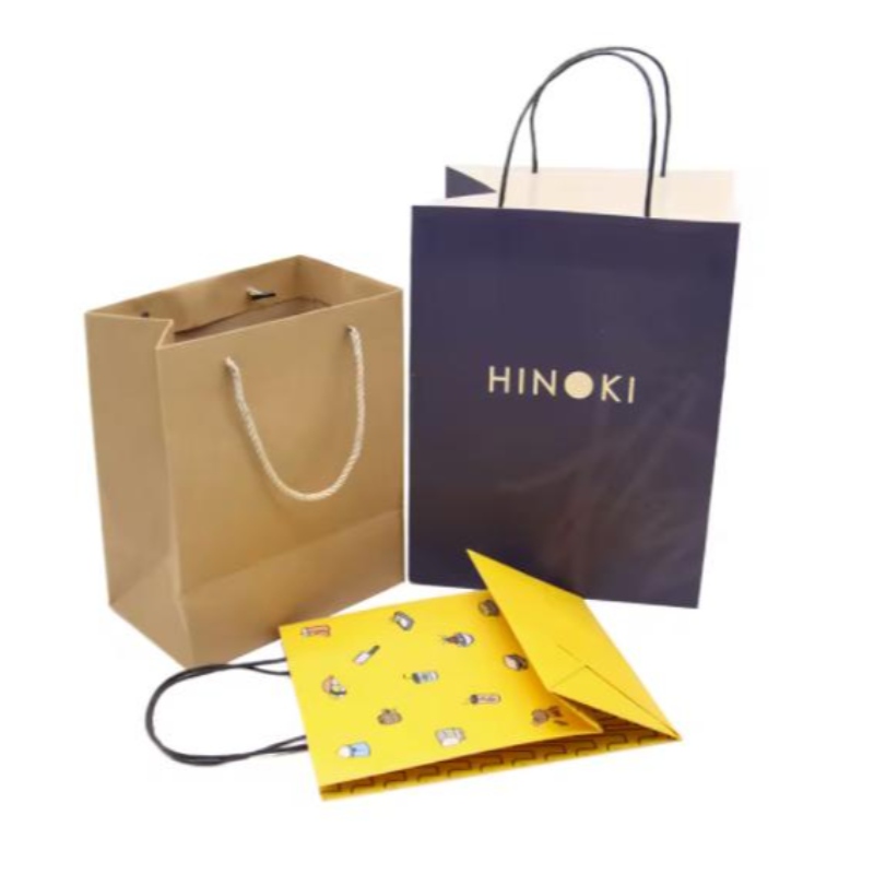 Logo tipărit personalizat Kraft Paper Packaging Bag Craft Cadou Craft Cumpărături Biodegradabile de hârtie cu mâner