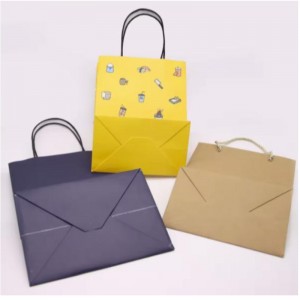 Logo tipărit personalizat Kraft Paper Packaging Bag Craft Cadou Craft Cumpărături Biodegradabile de hârtie cu mâner