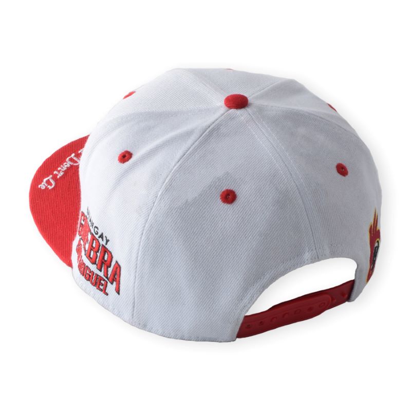 Conduceți cu ridicata personalizat de înaltă calitate 6 panou roșu 3D logo cu plastic cu cataramă din bumbac din bumbac capace snapback 2D pe broșură de tipărit pălărie plană