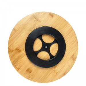 Tavă rotativă din bambus pentru depozitare