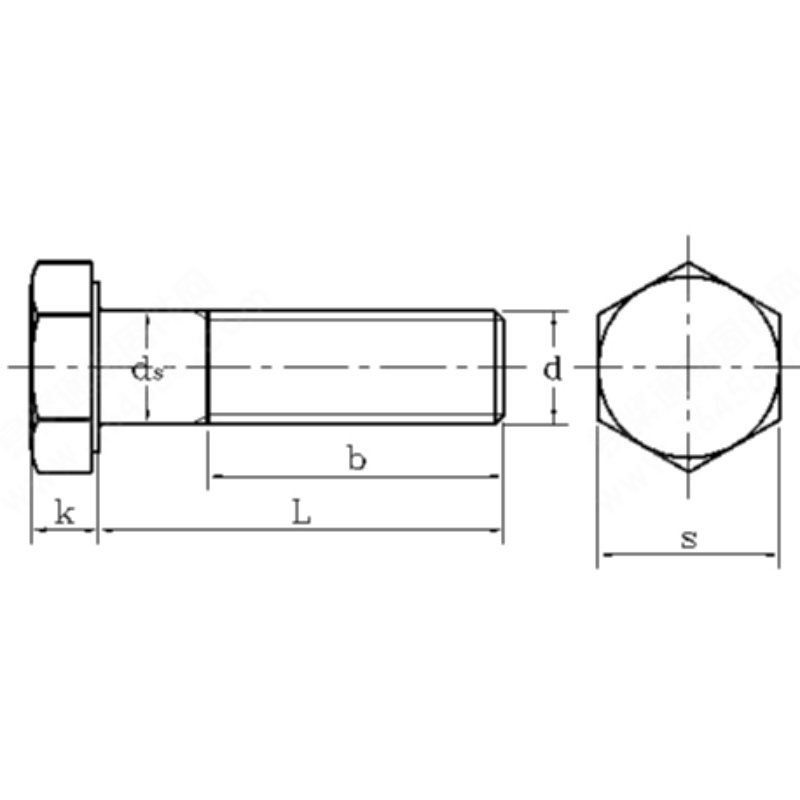 Șurub hexagonal din oțel carbon din clasa de proprietate 12.9