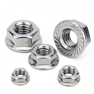 piuliță hexagonală cu flanșă cu zimțuri