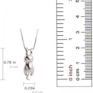 Colier cu pisici din argint S.Leaf S.Leaf din argint Sterling Pisică pentru femei Bijuterii pisici pentru femei Accesorii pentru pisici pentru femei Iubitoare de pisici Cadouri tematice pentru femeie Bijuterii drăguțe pentru pisoi din...