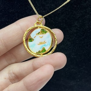 Colier lung cu pandantiv cu model personalizat, cu pandantiv, placat