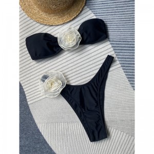 2025 Nou Bikini European și American Hot Girl cu trei - Flori dimensionale. Cruce - Border cel mai bun - vânzând două sexy - costum de baie cu pantaloni de triunghi 8863 Preț:$79.99
