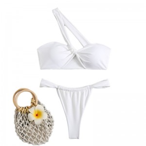 Două-costum de baie. Unul sexy-Bikini fără bretele cu un design fără spate. Costume de baie pentru comerț exterior în stil european și american pentru QT cu ridicata-25018 Preț:$79.99