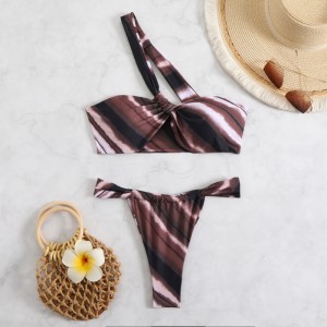 Două-costum de baie. Unul sexy-Bikini fără bretele cu un design fără spate. Costume de baie pentru comerț exterior în stil european și american pentru QT cu ridicata-25018 Preț:$79.99