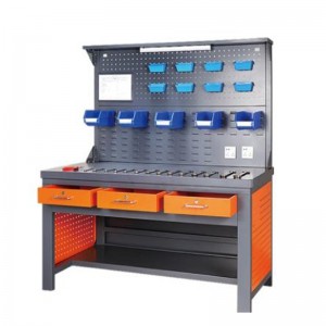 Banc de lucru cu bandă de iluminat și bord