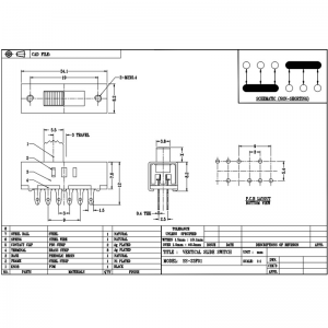 Comutator de diapozitive SS23F10 Trei-Comutator glisant de viteză pentru reglarea temperaturii culorii luminoase LED și mare-Motor uscător de păr viteză