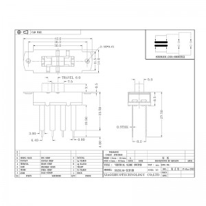 Comutator de diapozitive SS23L16 Comutator de comutare a pinului lung Echipament medical Echipament industrial Comutator de curent cu curent trei-Comutator glisant de poziție